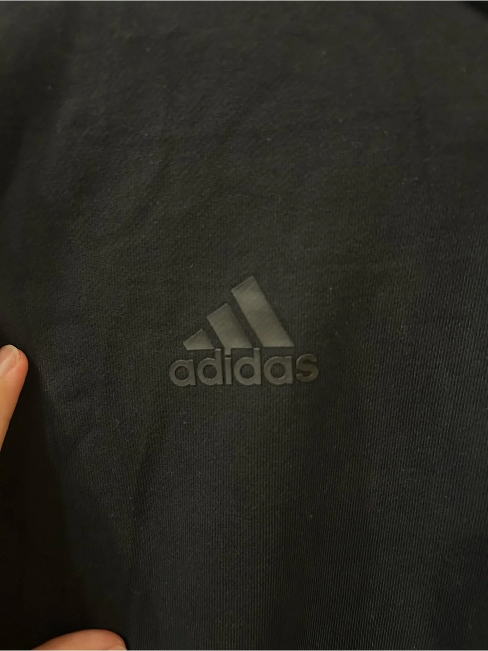 adidas Black Long-Sleeve Crew with Subtle Logo